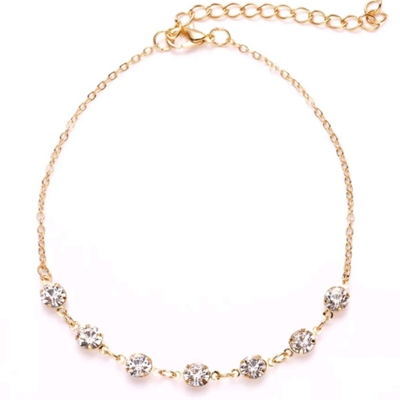 NEW Gold Rhinestone Anklet - Picture 2 of 4